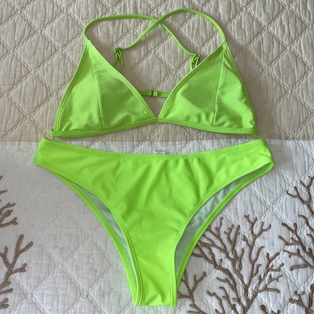 Neon lime green bikini